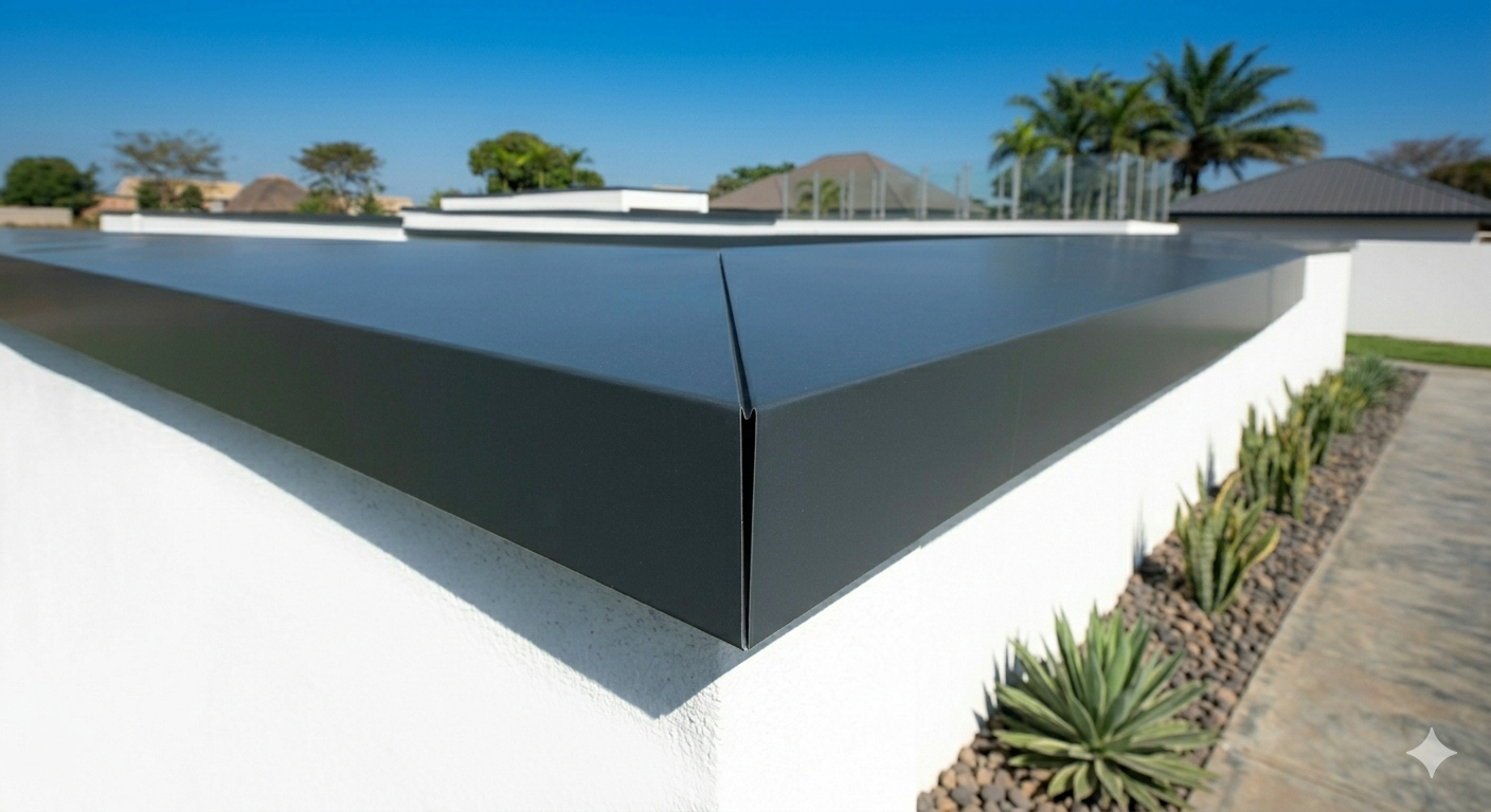 Finition d'angle précise pour couvertine aluminium sur acrotère