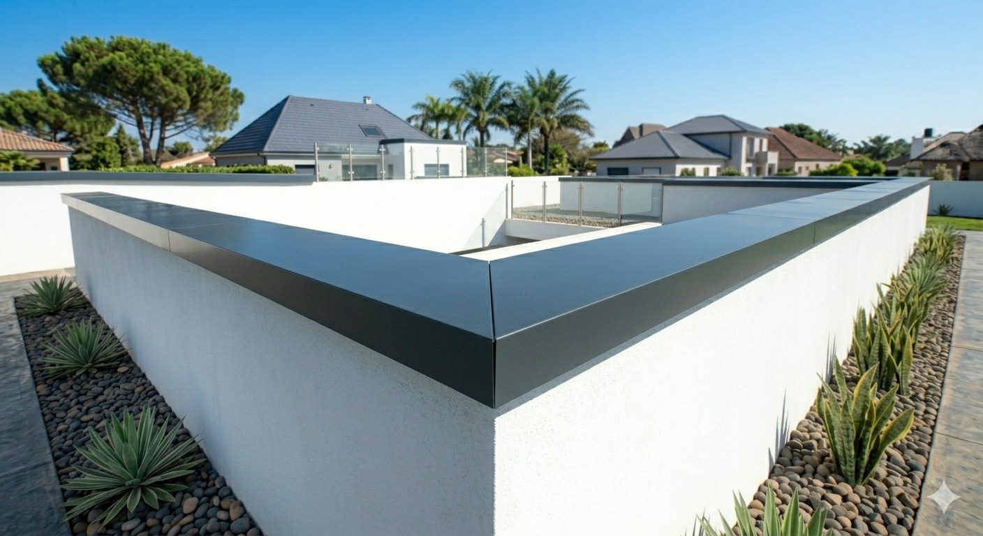 Couvertine aluminium en continu sans joint pour une protection de 40 ans.