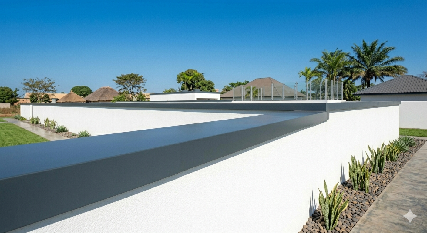 Couvertine en aluminium profilée en continu sans joint de dilatation visible