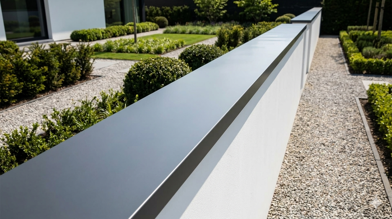 Couvertine en aluminium profilée en continu sans joint pour mur extérieur