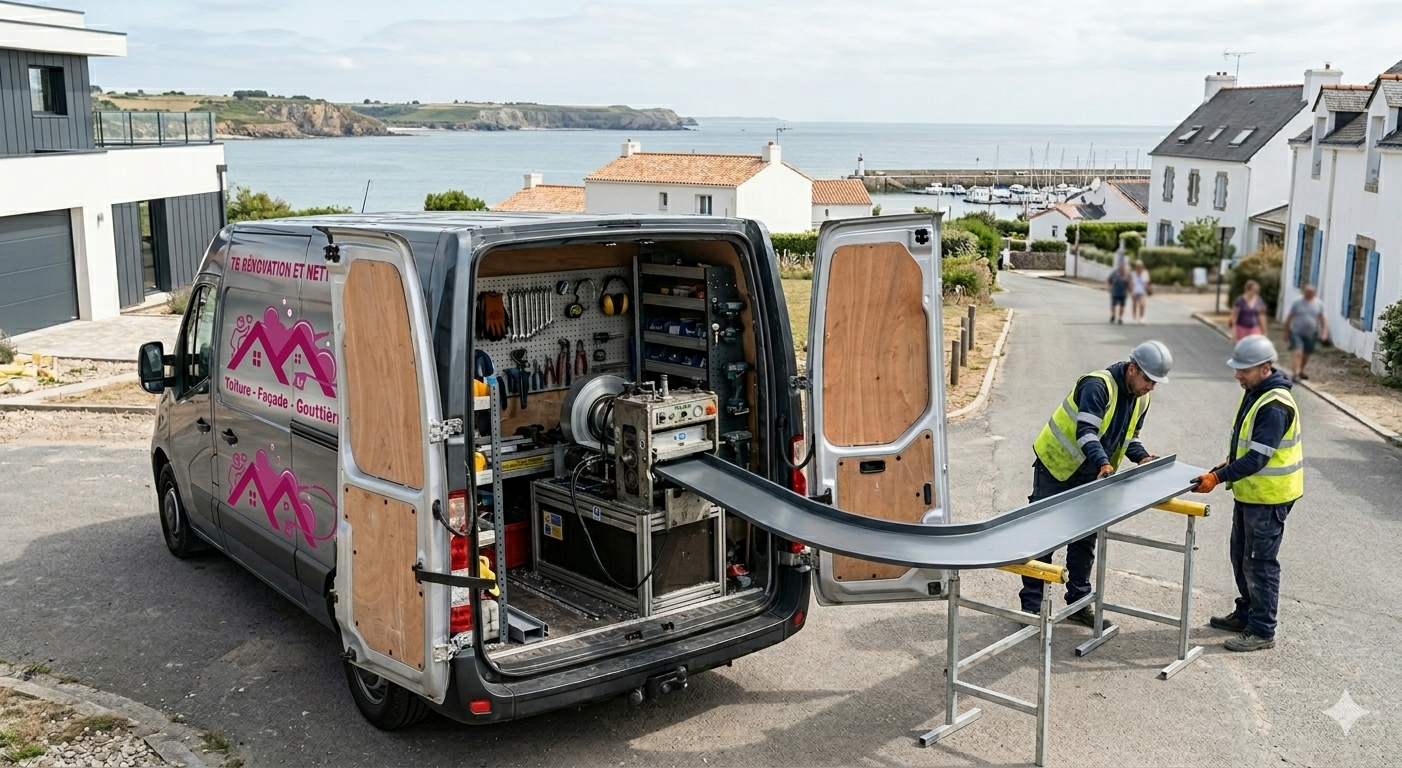 Installation de couvertine aluminium sur mesure à Pornichet et Saint-Nazaire par TB Rénovation.