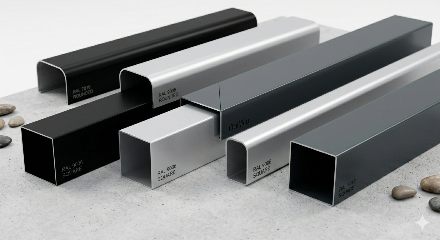 Différents coloris RAL et profilés de couvertines aluminium pour toiture terrasse.