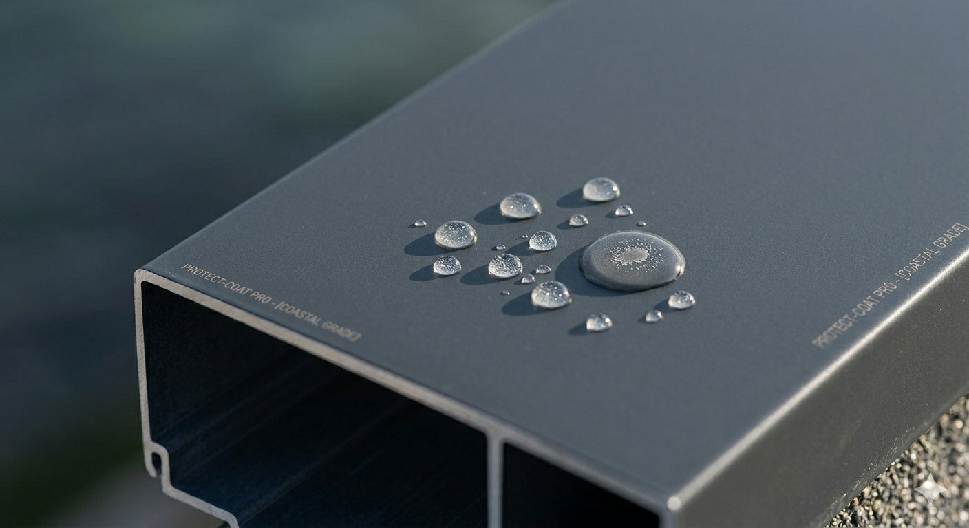 Comparaison de résistance entre aluminium laqué et zinc en zone côtière 44.