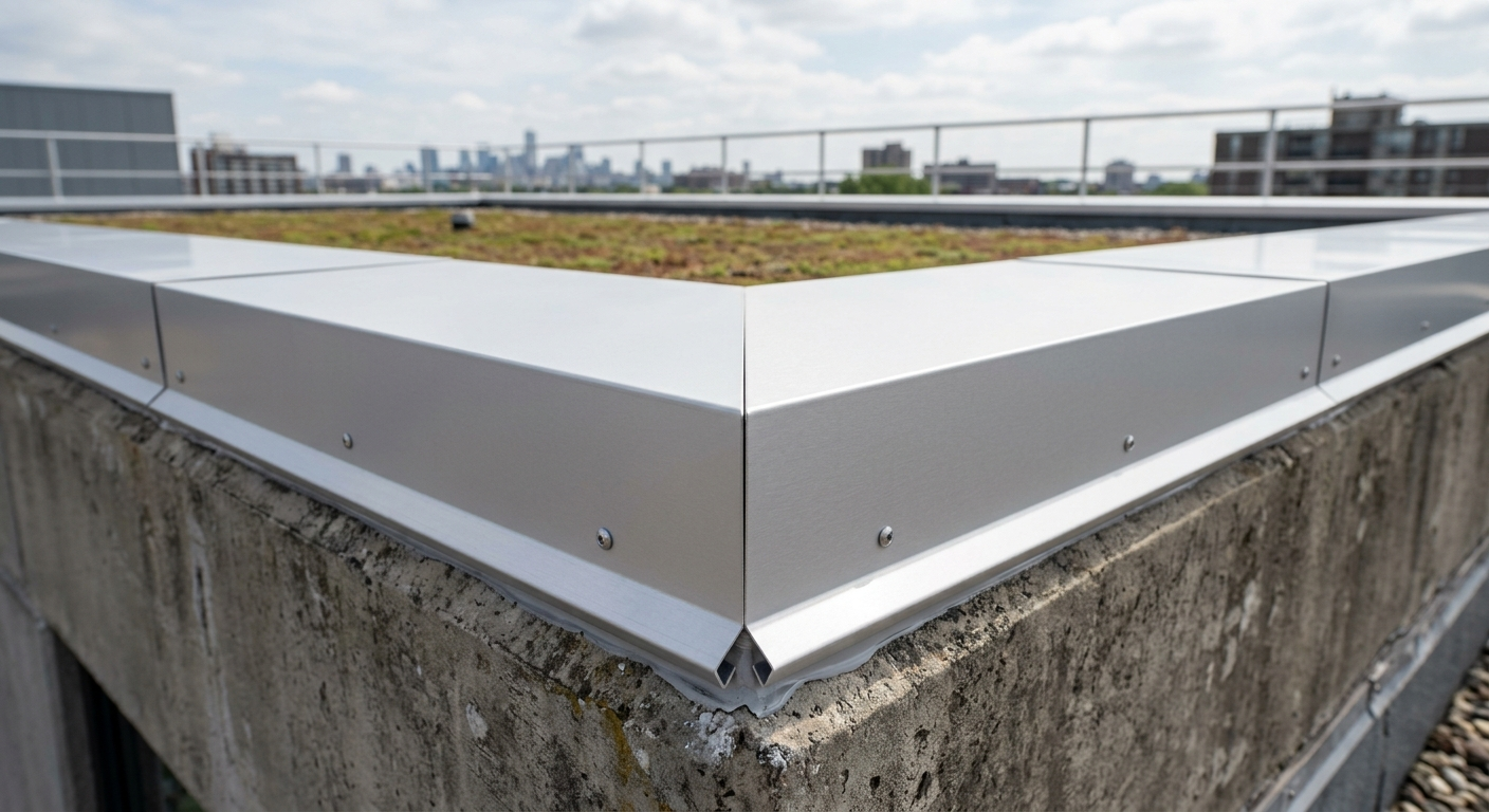 Angle extérieur couvertine alu : coupe onglet 45° — jonction parfaite