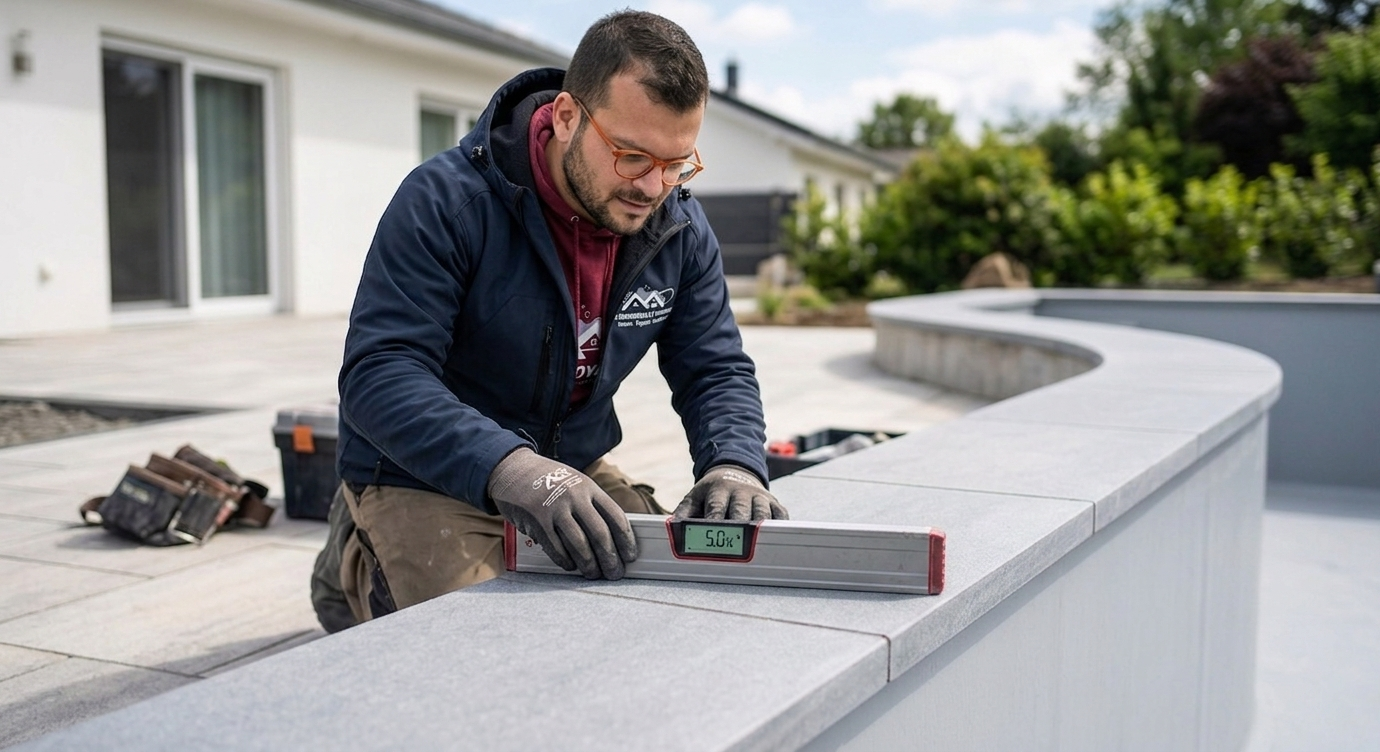 Vérification pente 5% DTU lors de pose couvertine — artisan TB Rénovation et Nettoyage Nantes et Loire-Atlantique