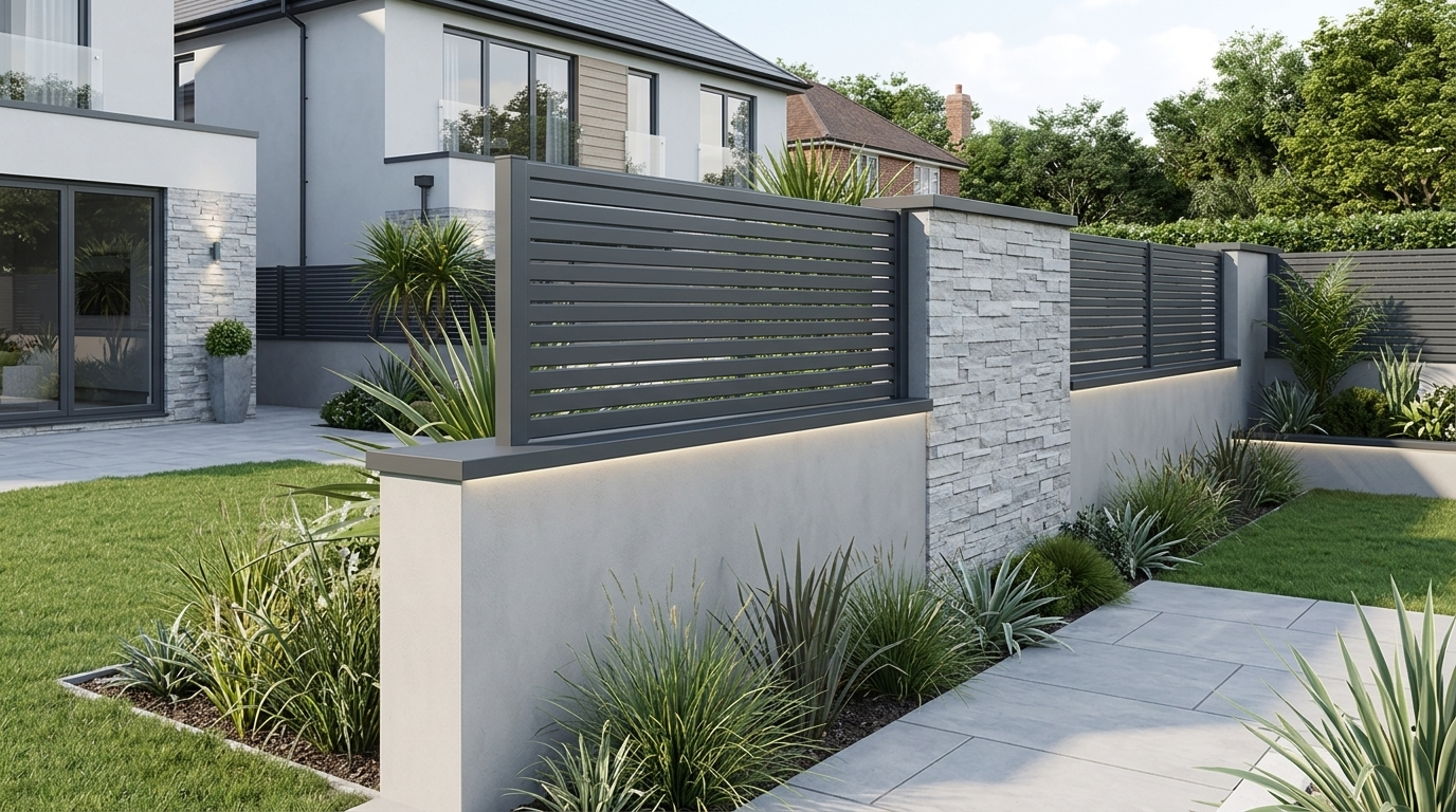 Tendance 2025 : couvertine alu anthracite + clôture design anthracite