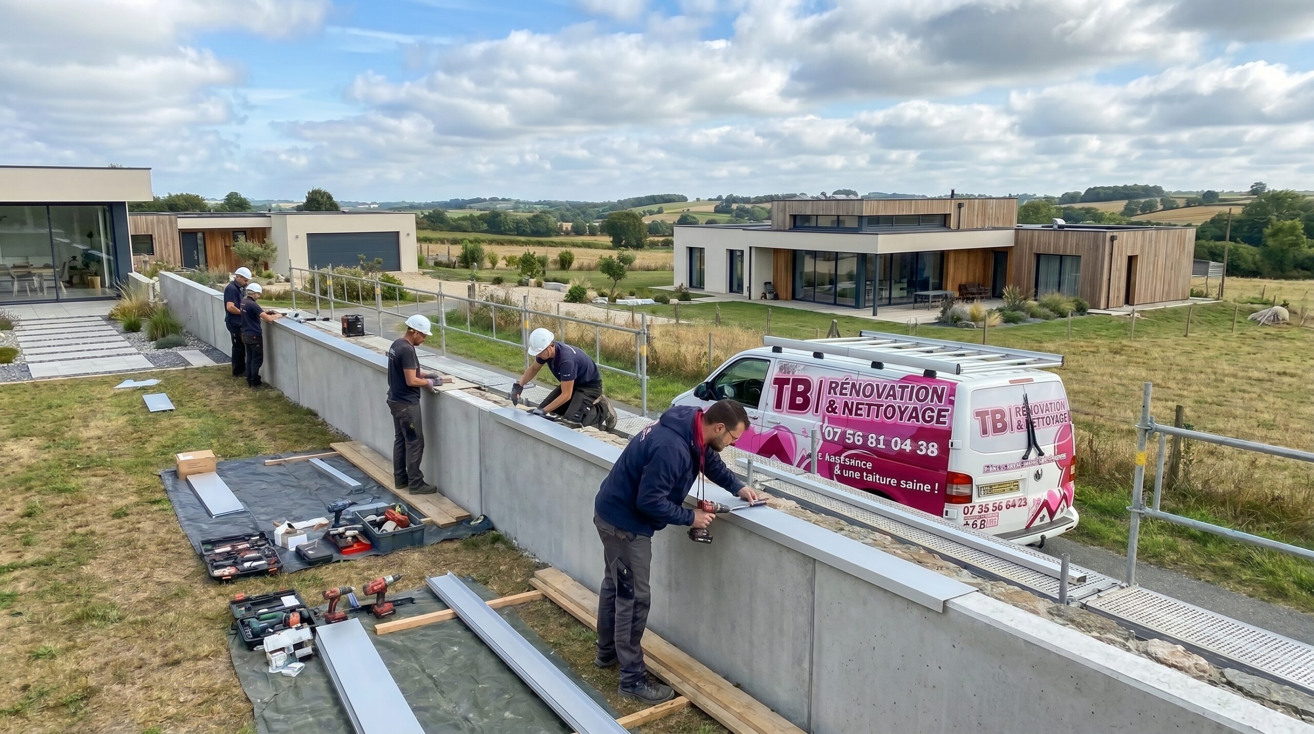 déroulé chantier pose couvertine alu Loire-Atlantique TB Rénovation