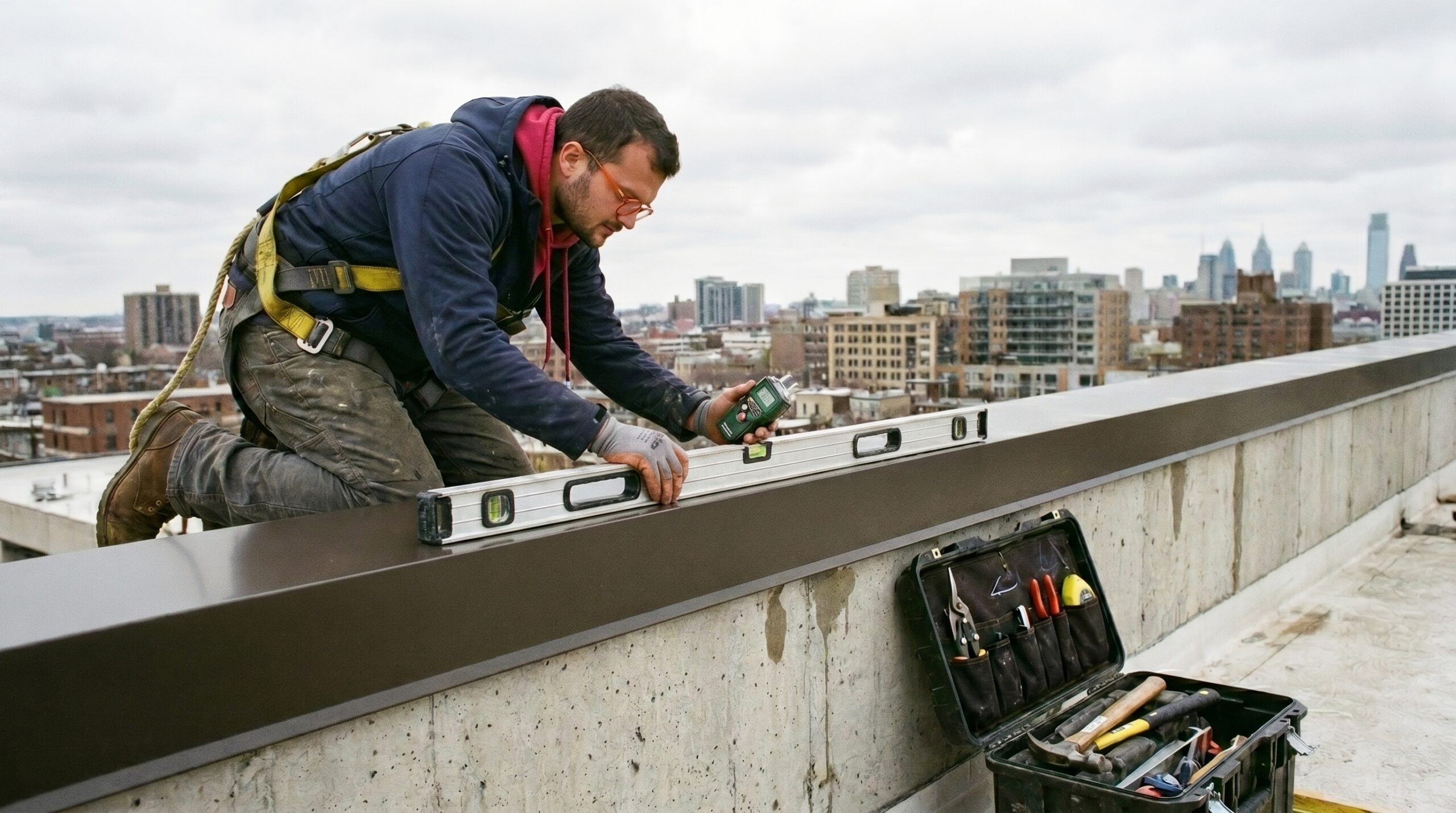 contrôle qualité étanchéité couvertine aluminium pose en continu
