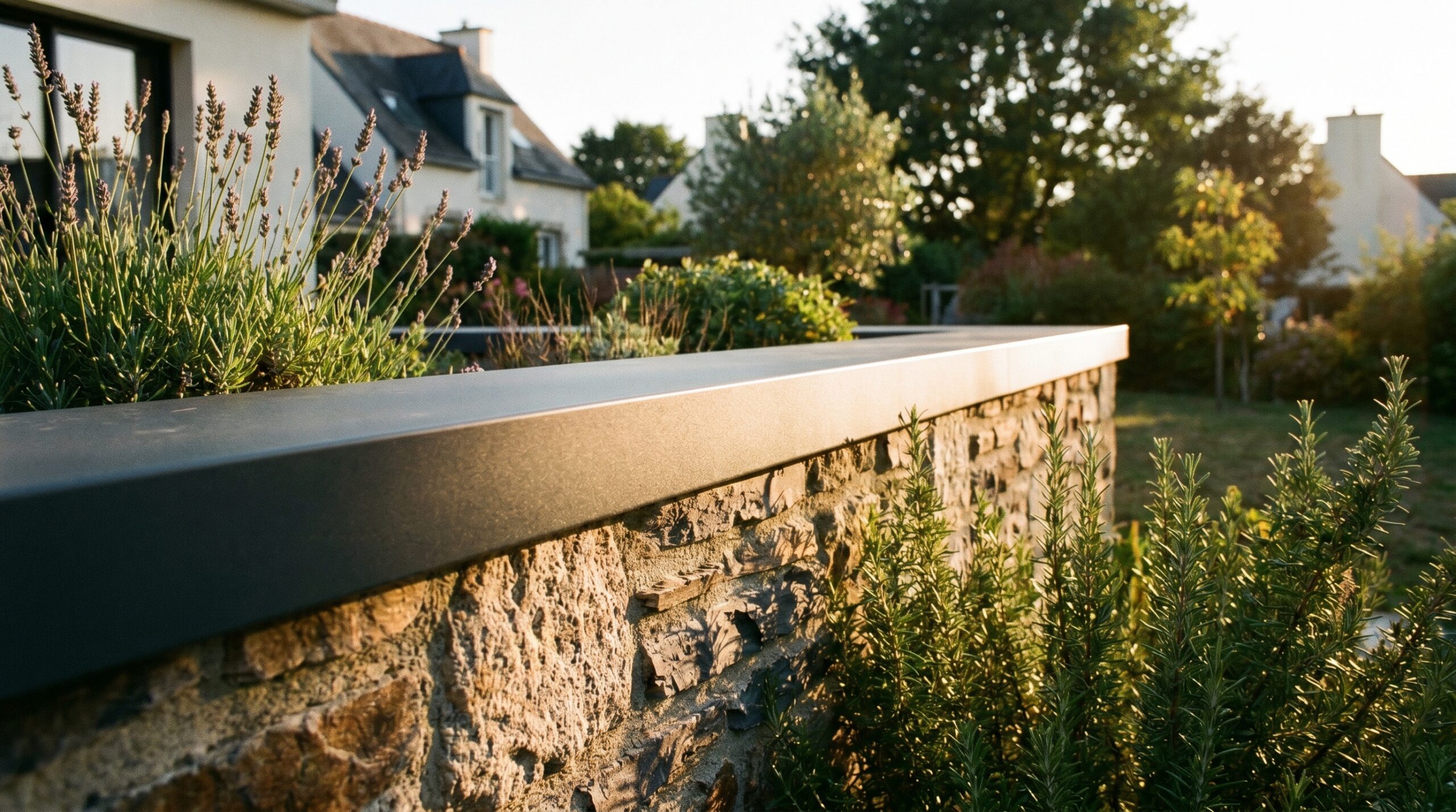 couvertine aluminium anthracite pose en continu Nantes muret