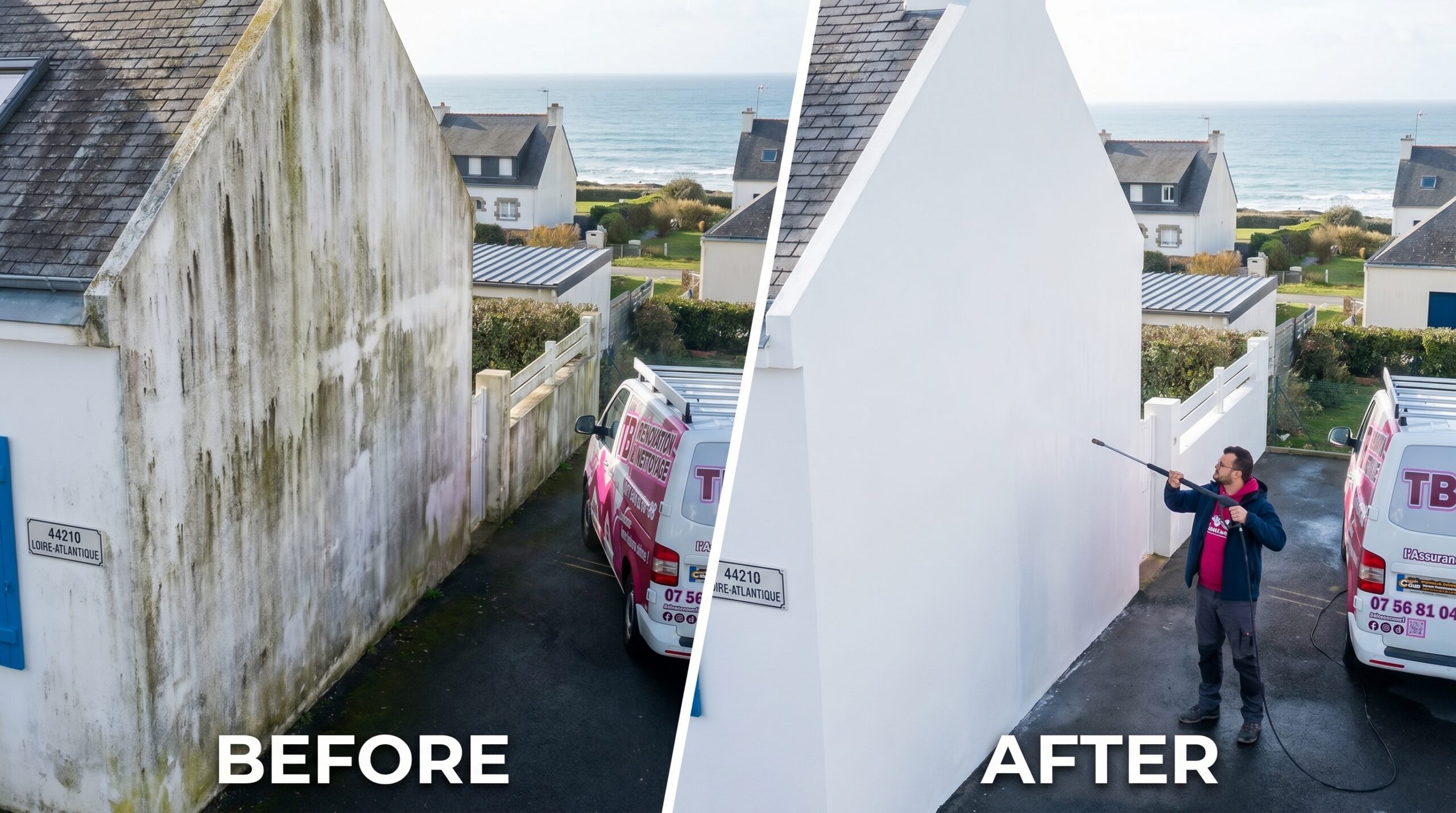 nettoyage façade Pornic — TB Rénovation & Nettoyage Loire-Atlantique 44210
