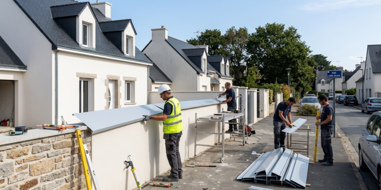 Intervention TB Rénovation pose couvertine muret dans quartier résidentiel nantais